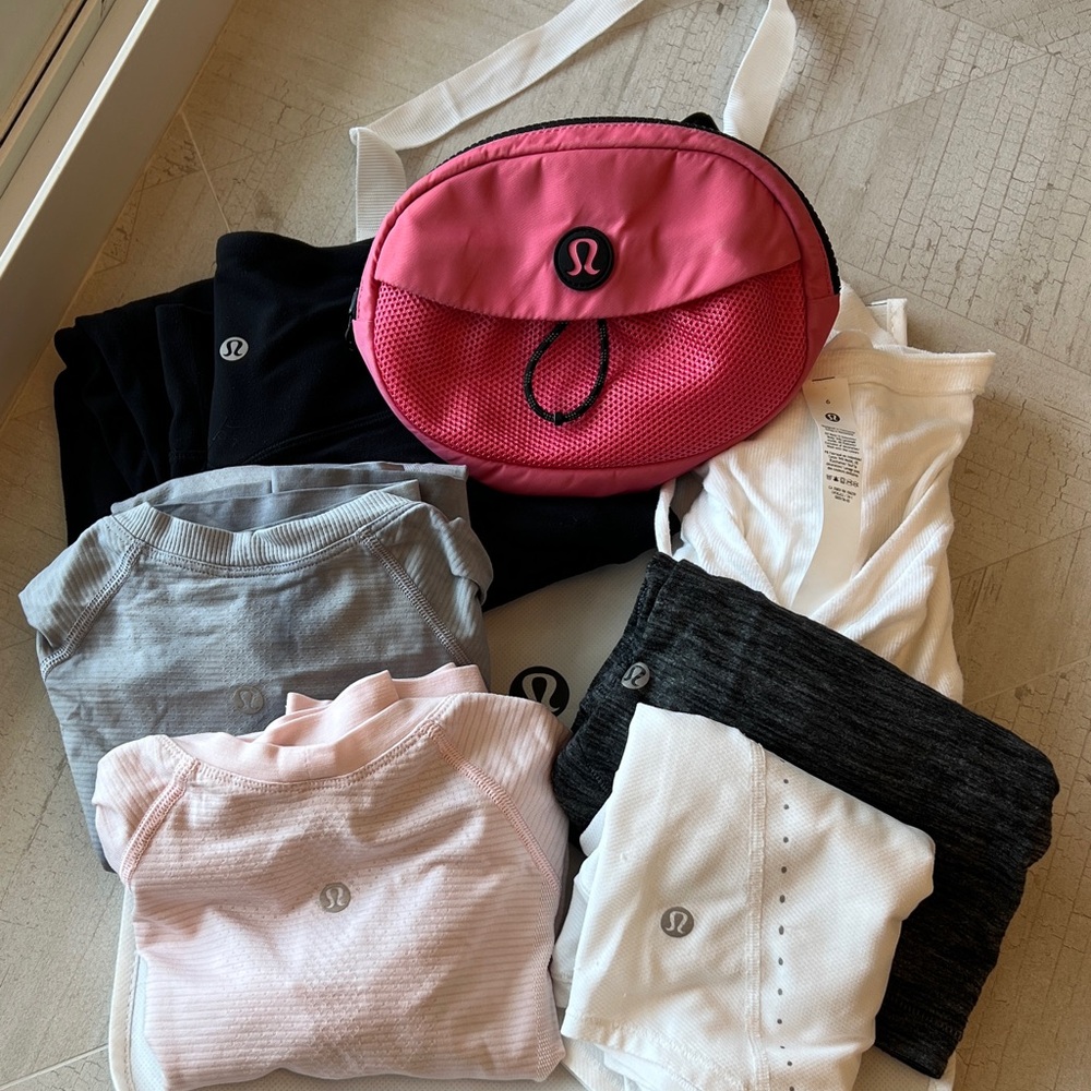 lululemon bundle t shirts, cardigan, jogger